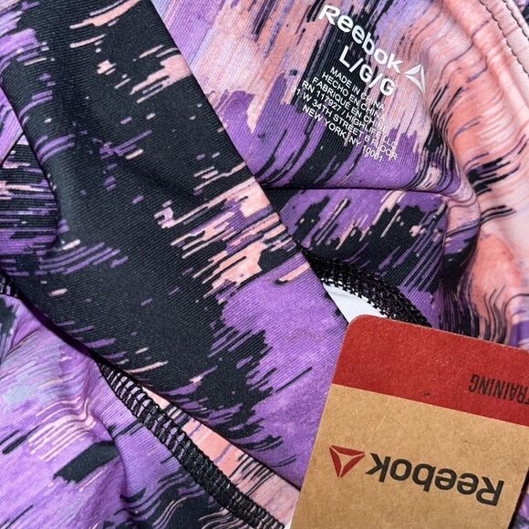 NWT REEBOK HIGH RISE DEWBERRY SKINNY CAPRI LEGGINGS Activewear large womens yoga - Picture 5 of 5